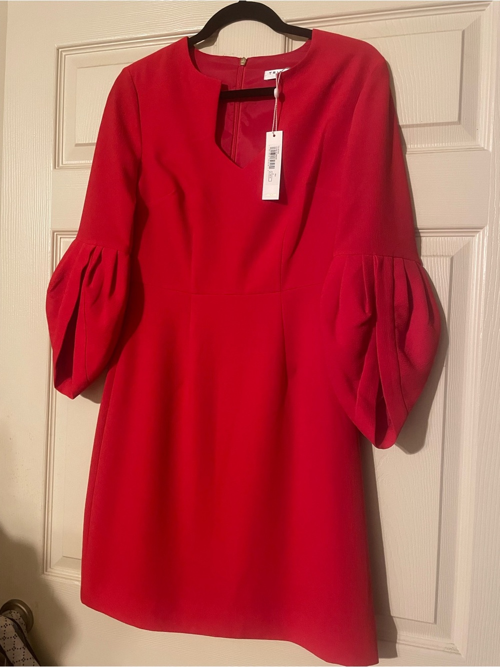 Trina Turk Red Bell-Sleeve Mini Dress